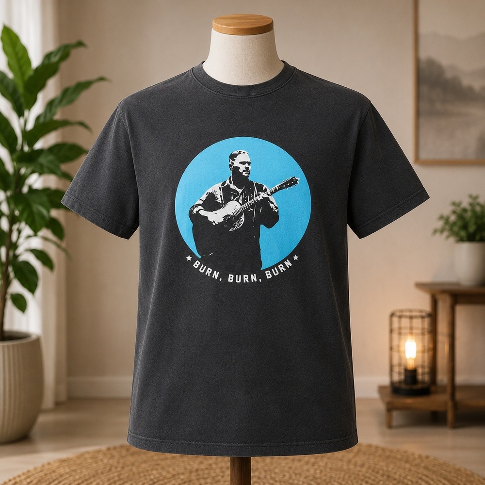 NWOT Zach Bryan T-Shirt Mens Medium Black Burn Burn Burn 2023 World Tour Tee‎